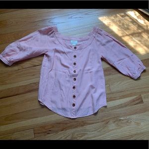 Maeve button up puff sleeve top